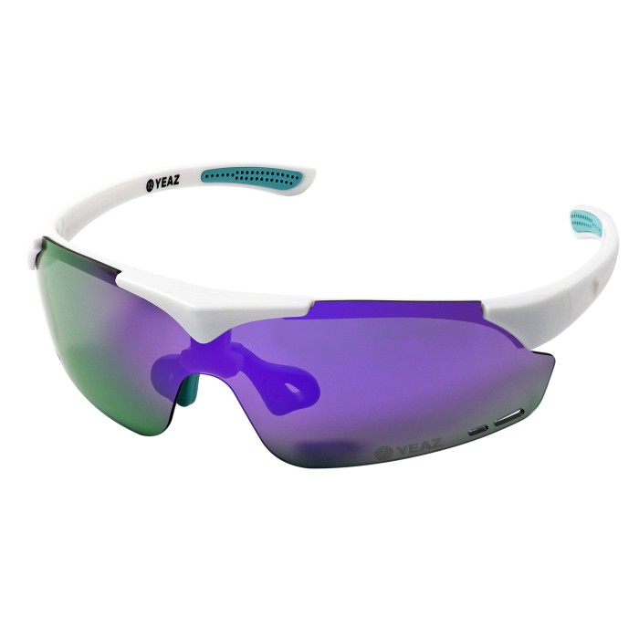 SUNUP Magnet-Sport-Sonnenbrille Matt weiß / Full Revo Purple