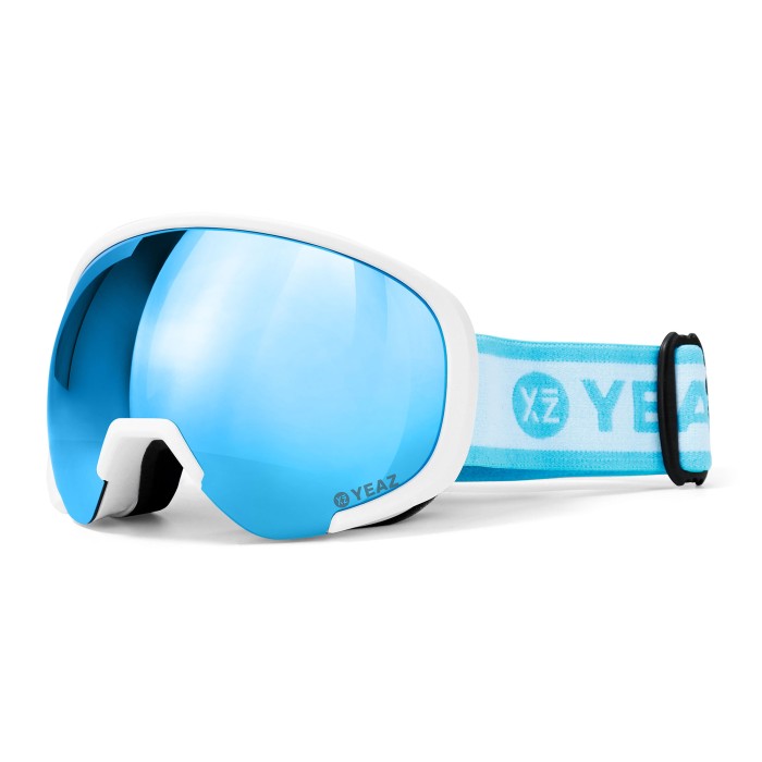 BLACK RUN Masque de ski/snowboard bleu clair/mat blanc