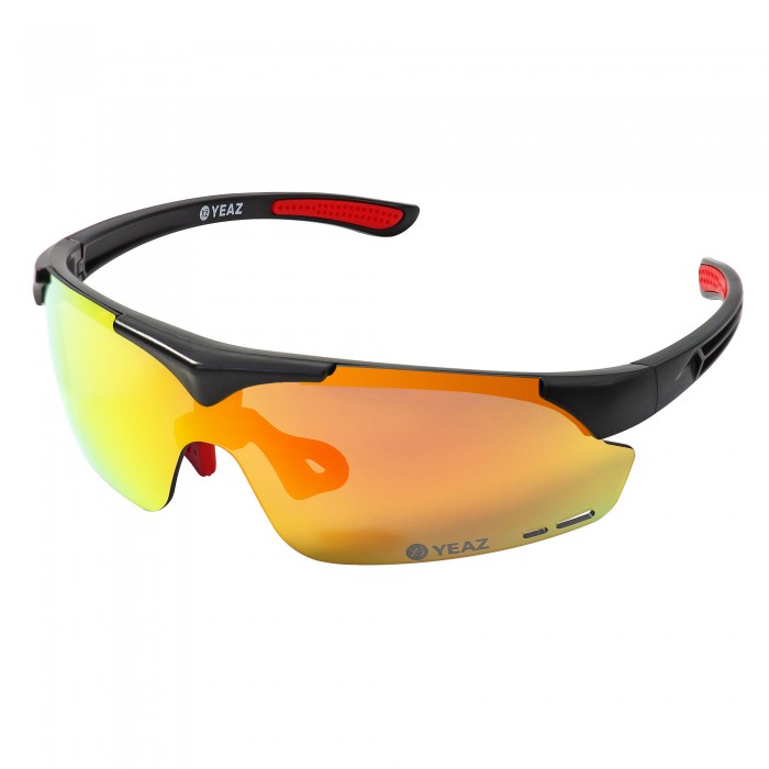 SUNUP magnetic sports sunglasses matt black / Full Revo Red