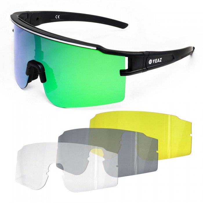 SUNTHRILL Set Sport-Sonnenbrille schwarz/grün