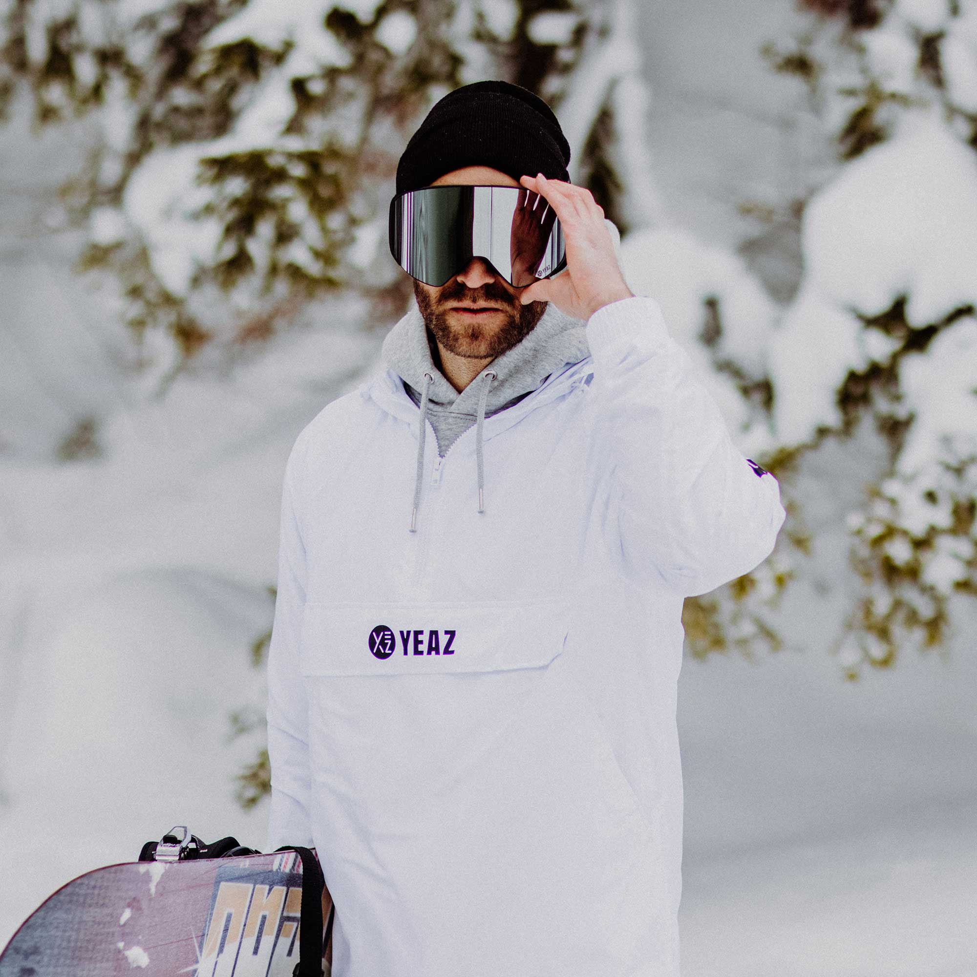 APEX Masque de ski/snowboard avec écran aimanté argenté/blanc, Masques de  ski / snowboard, YEAZ