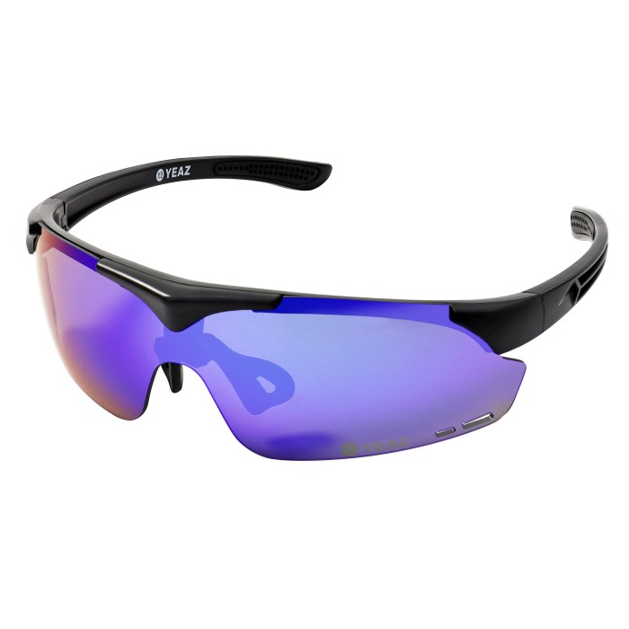 SUNUP Lunettes de soleil de sport magnétiques - noir mat / Revo bleu