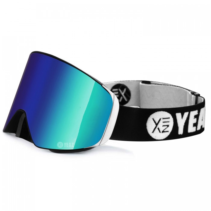 APEX Magnet Ski Snowboard goggles green/black ribbon/white logo