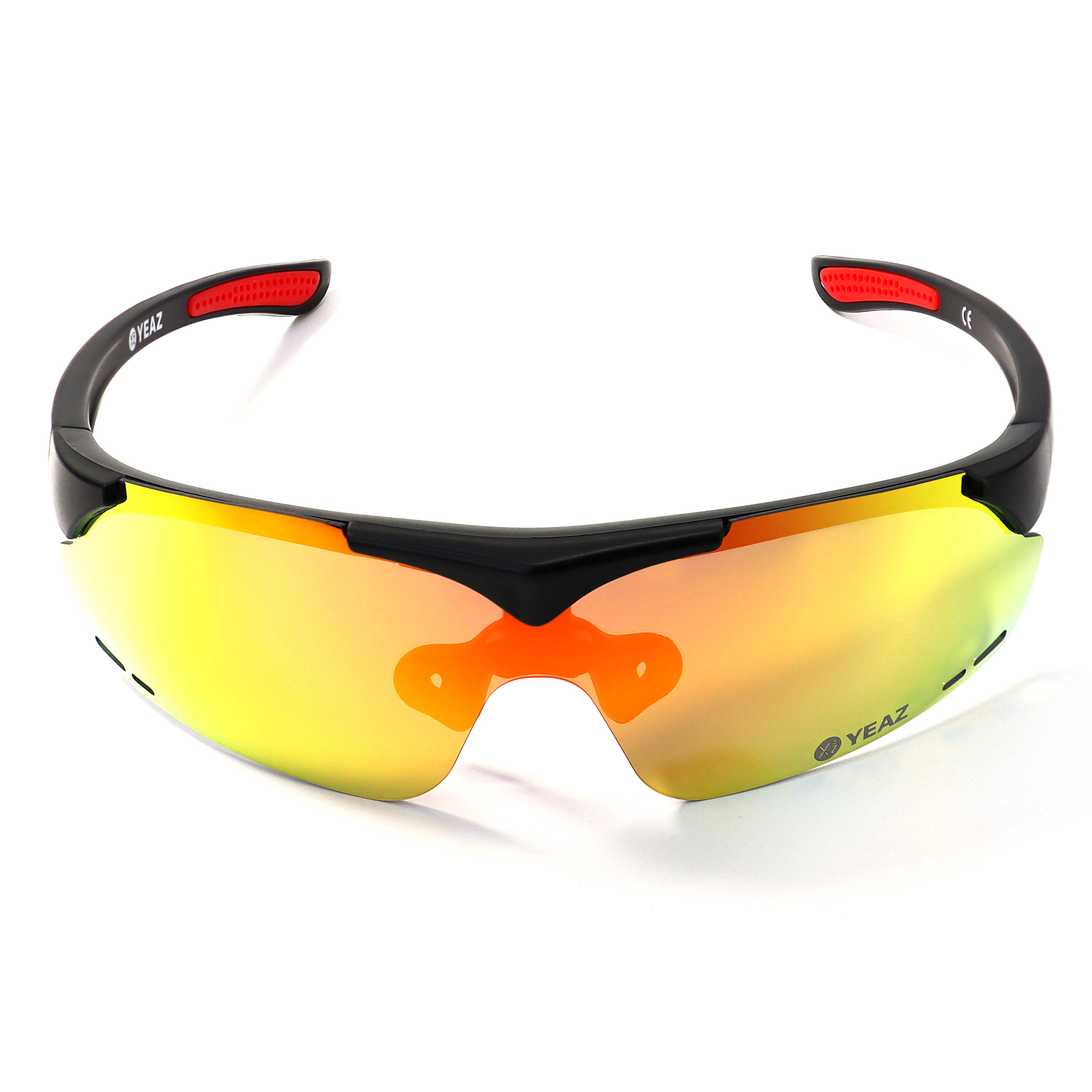 SUNUP set magnetic sports sunglasses matt black / Full Revo Red