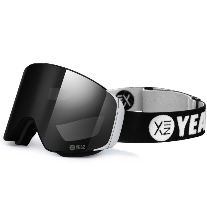 APEX Masque de ski/snowboard avec écran aimanté noir / logo blanc